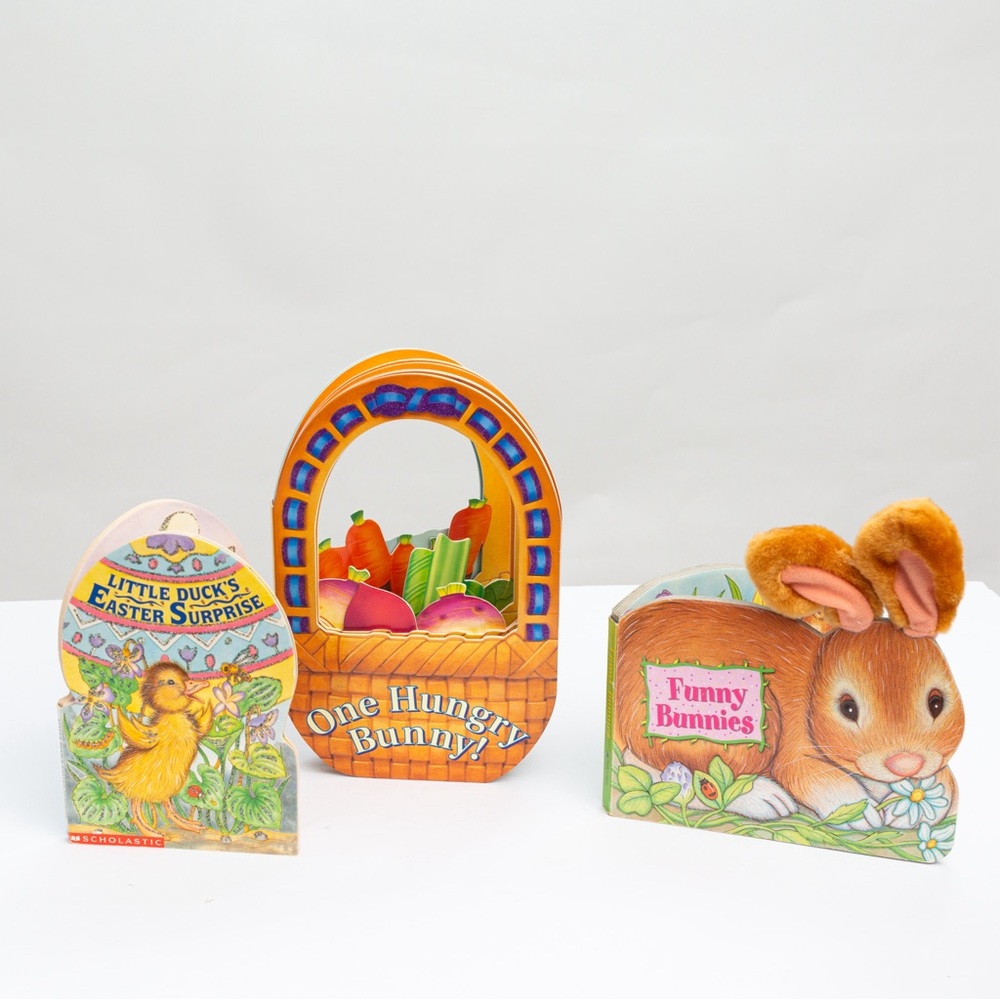 Easter book set 3 vintage Easter books toddler baby Easter books non tear pages